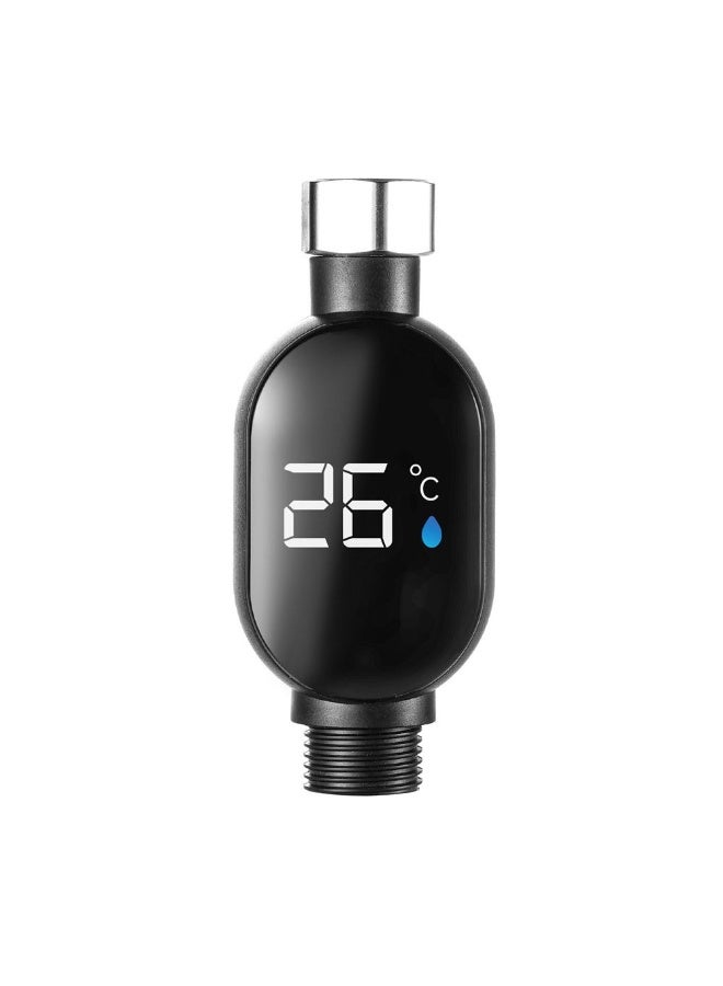 Universal LED Digital Shower Thermometer , Real-Time Water Temperature Display Gauge for Bathroom & Kitchen , Easy Install Monitor in Black - Image 1